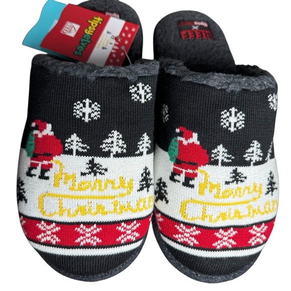 REEF Collab Tipsy Elves Mens Slippers Yellow Snow Festive Christmas Size 7 - Picture 1 of 7